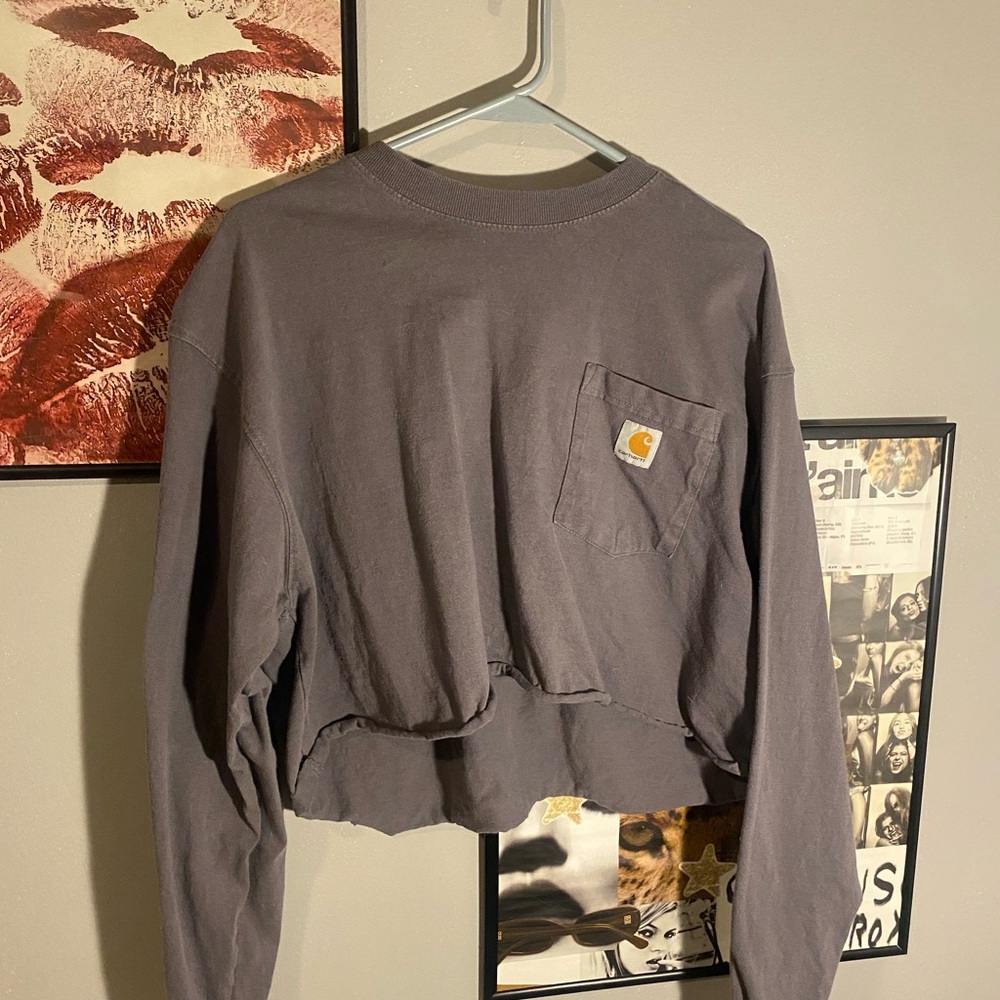 Carhartt Gray Cropped Long Sleeve Shirt